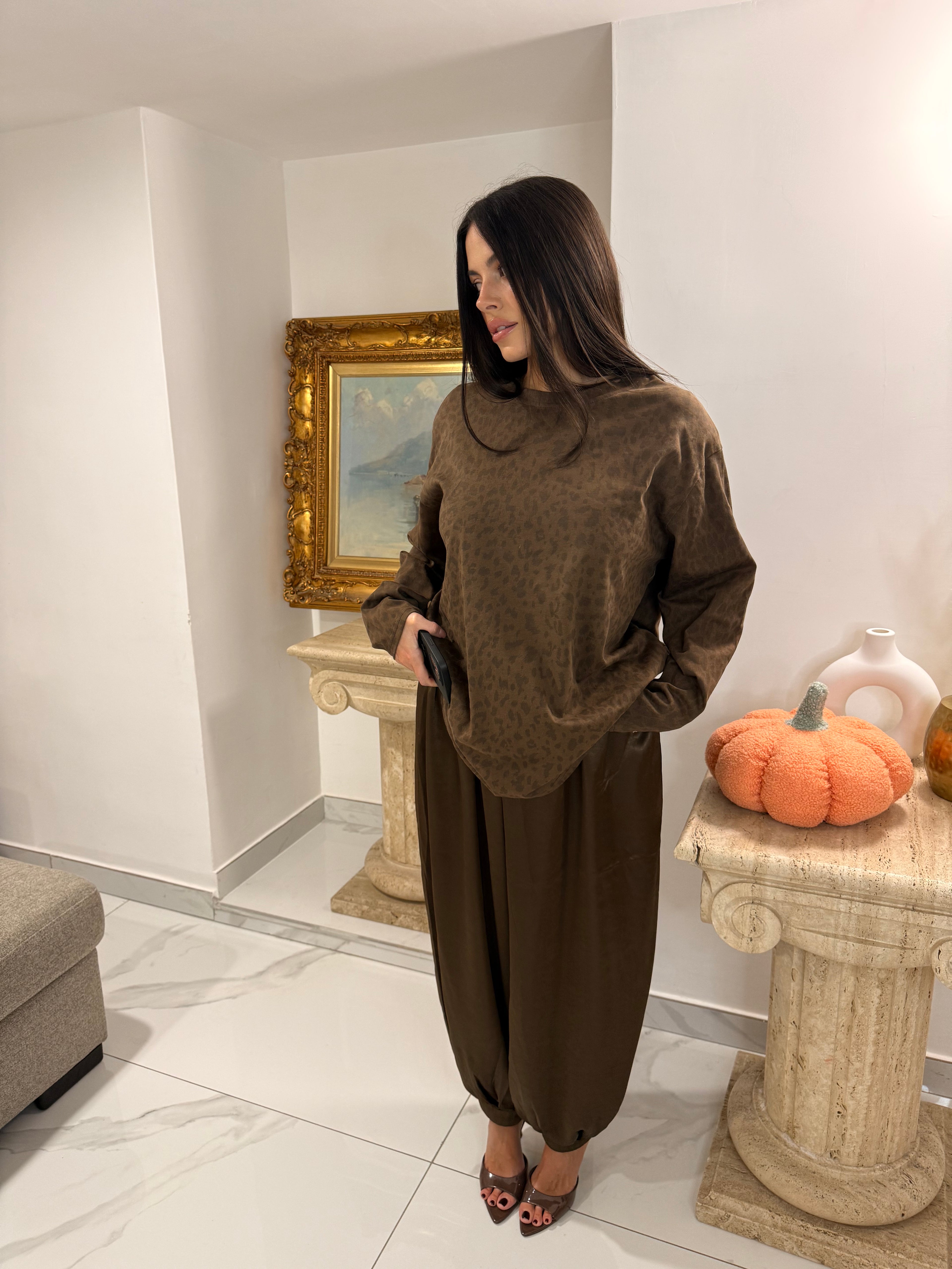 Pantalone satin choco