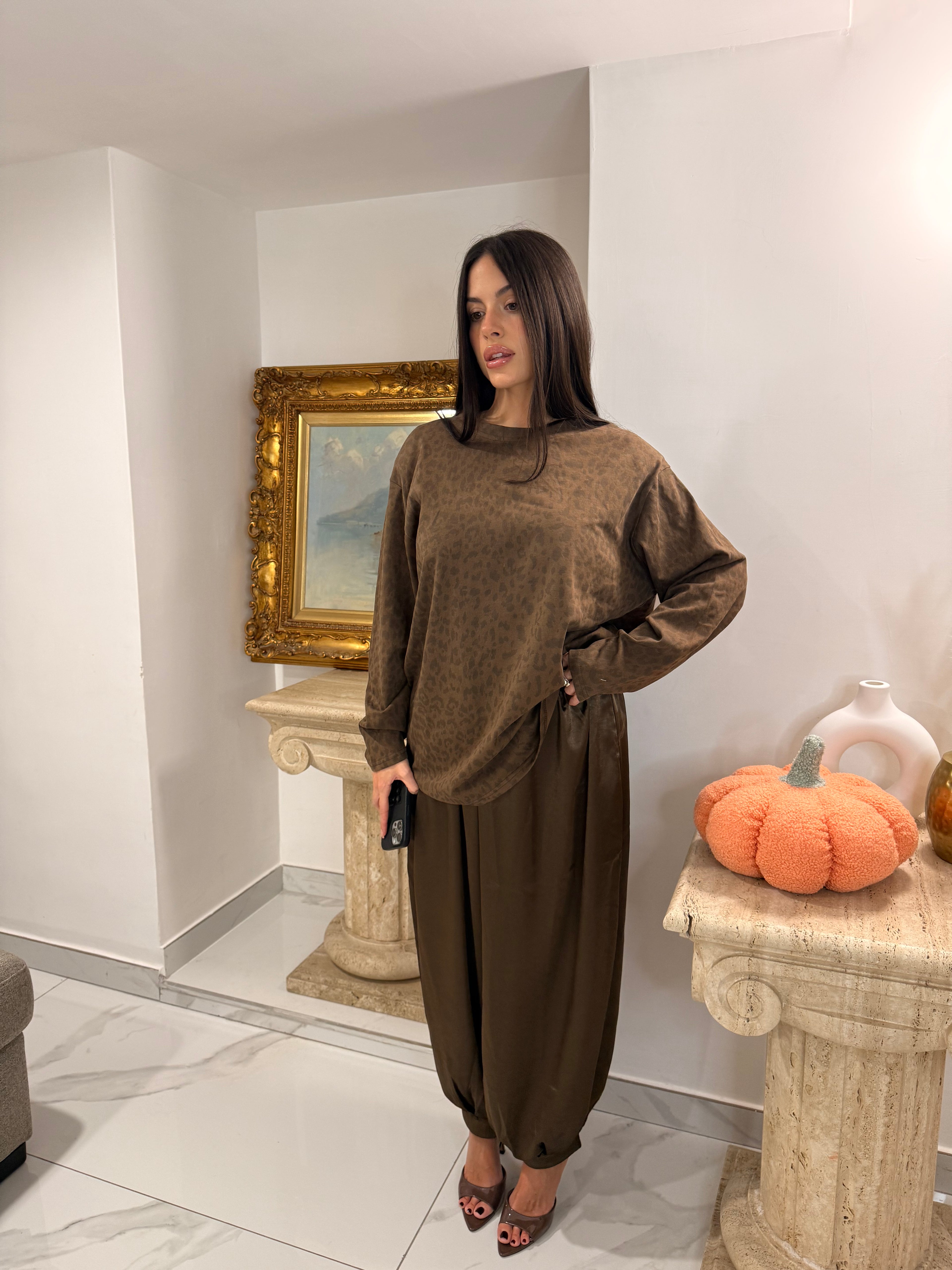 Pantalone satin choco