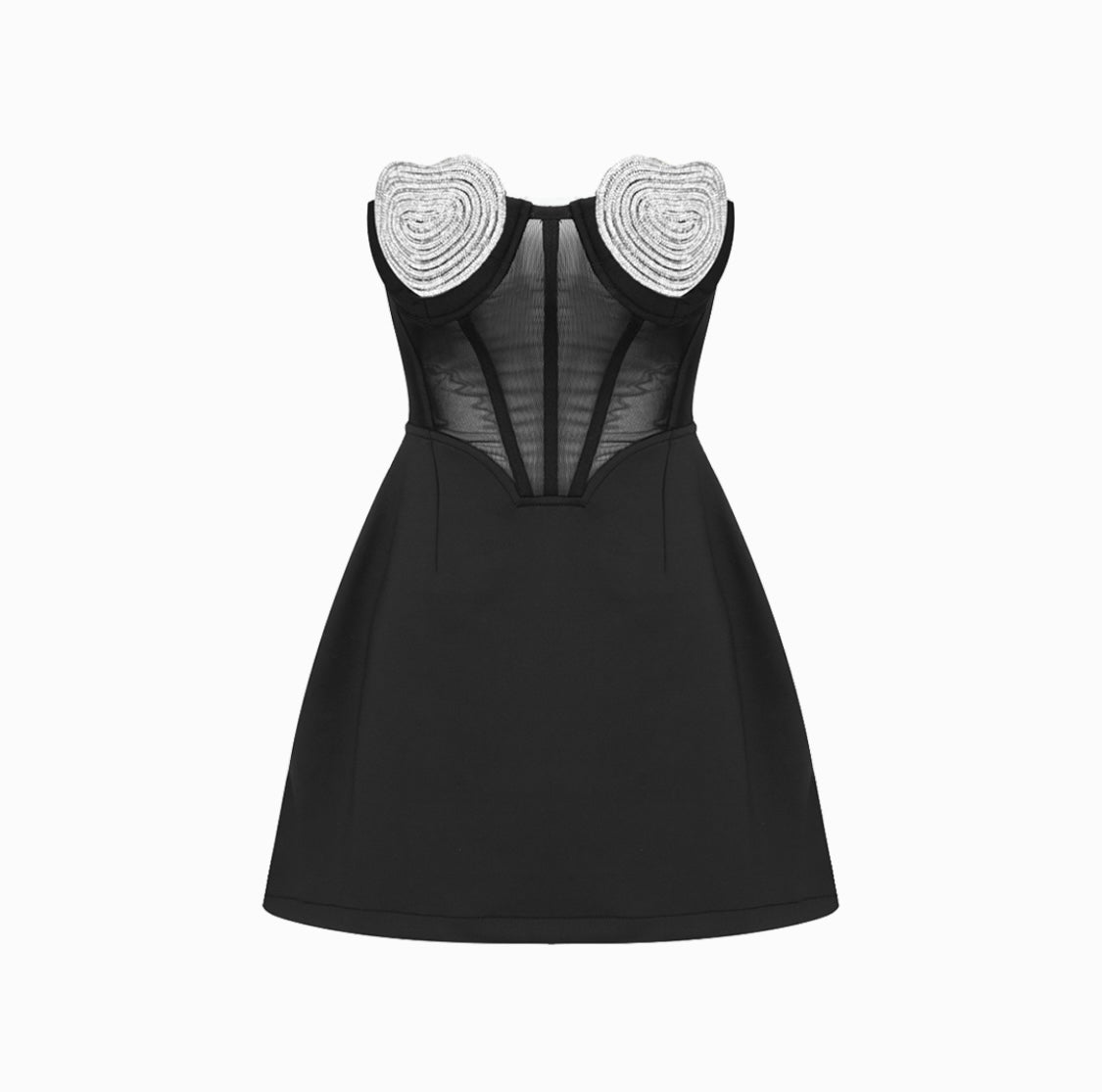 “HEARTS” MINI DRESS BLACK (pre-order)