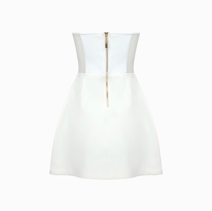 “HEARTS” MINI DRESS WHITE (pre-order)