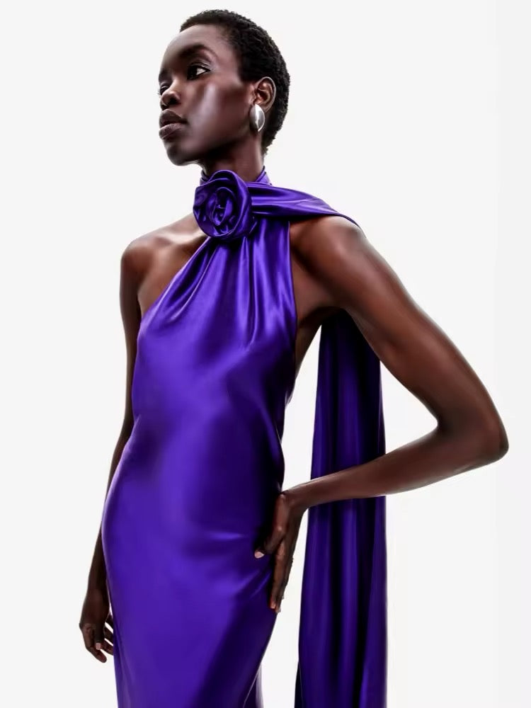 VIOLET satin dress pre order