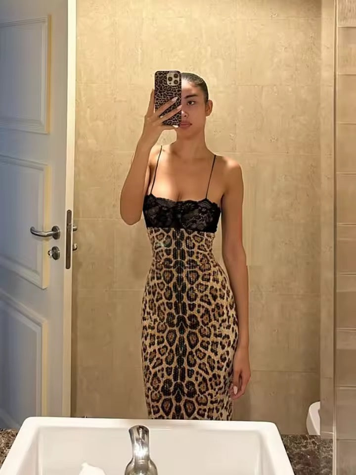 ANIMALIA pizzo e paillettes dress pre order