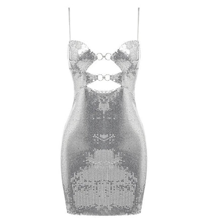 “Ambra” paillettes mini dress pre-order