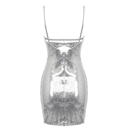 “Ambra” paillettes mini dress pre-order