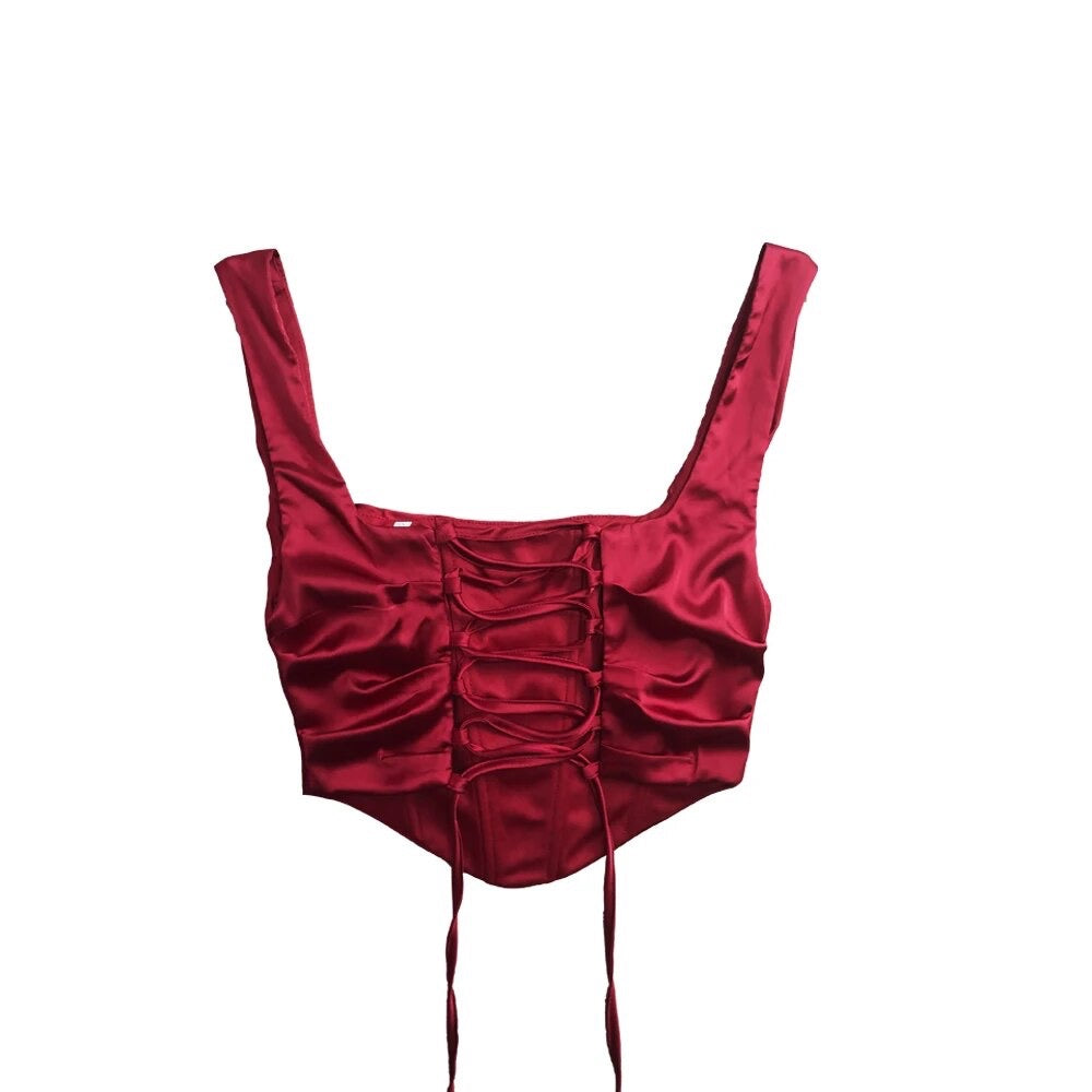 “Red passion” coordinato satin top e gonna (pre-order)