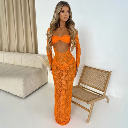 “Selena” dress in pizzo con fascia (consegna in 9 giorni lavorativi) vari colori