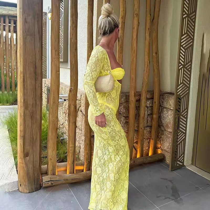 “Selena” dress in pizzo con fascia vari colori pre order