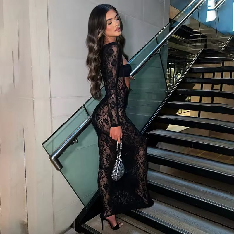 “Selena” dress in pizzo con fascia vari colori pre order